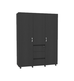 Closet Aquiles 3 Puertas Color Negro